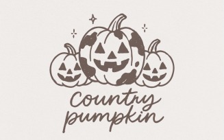 Country Pumpkin PNG, Halloween Pumpkin Digital Download, Country Pumpkin Sublimation PNG, Trick Or