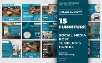Furnista – Furniture Promotion Social Media Post Templates Clean PSD Design