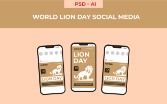 World Lion Day Social Media Template