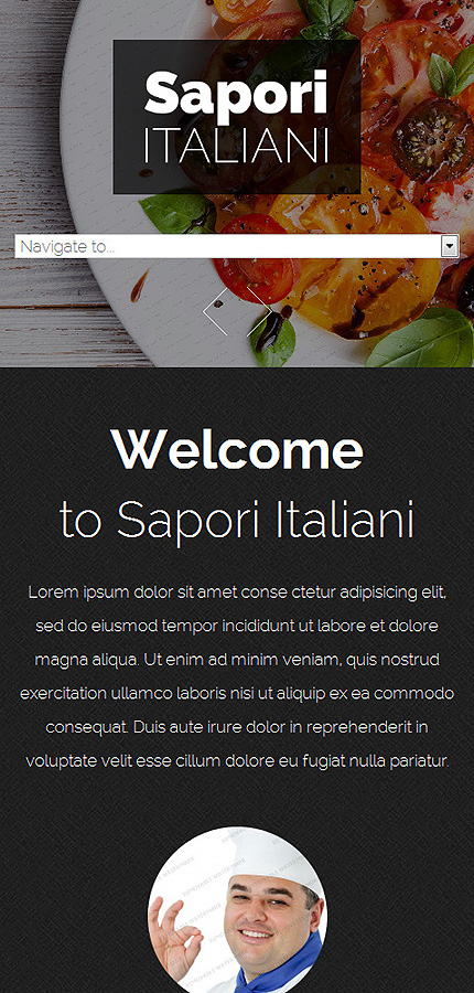 Kit Graphique #53164 Sapori Italien Drupal Framework Template - Smartphone Layout 1 