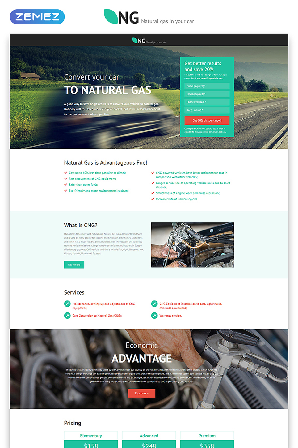 Alternative Power Responsive Landing Page Template New Screenshots BIG