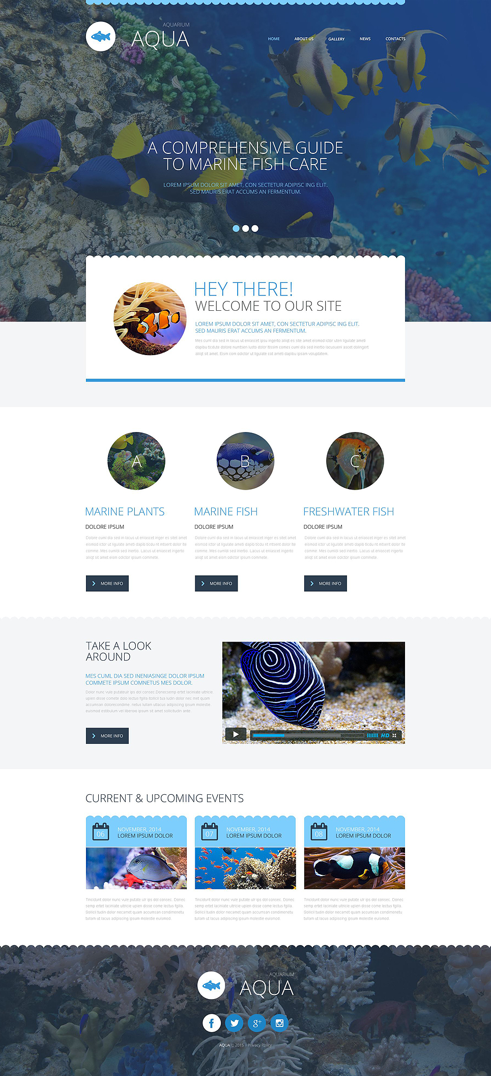 Aquarium Website Template New Screenshots BIG