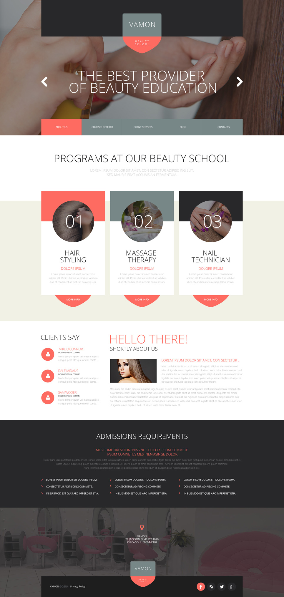 Beauty School Website Template New Screenshots BIG