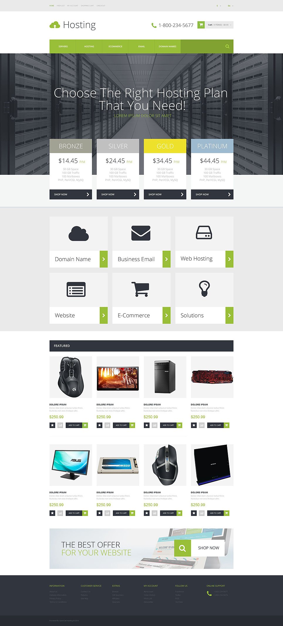 Hosting Provider OpenCart Template New Screenshots BIG