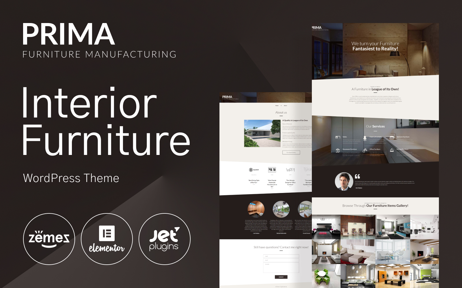 Interior Furniture WordPress Theme - Prima WordPress Theme