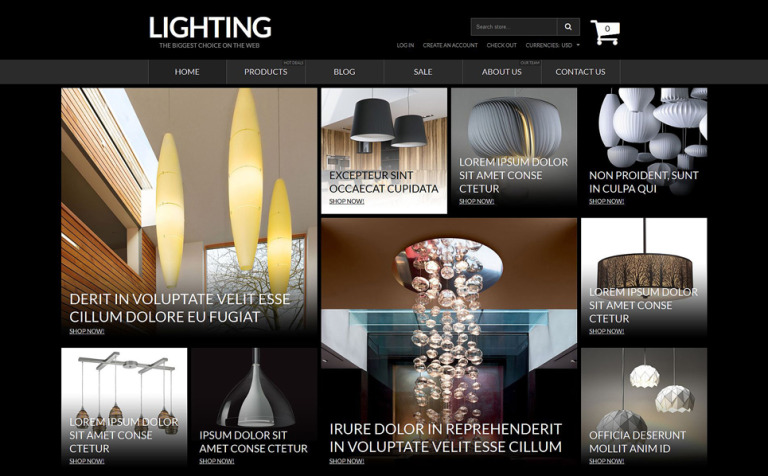 Lighting & Electricity Bootstrap Shopify Template Big Screenshot Lighting & Electricity Responsive Shopify Theme New Screenshots BIG