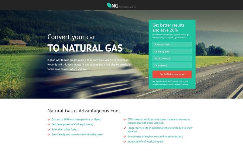 NG - Alternative Power Minimal HTML Bootstrap Landing Page Template