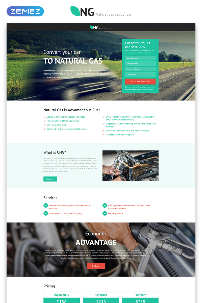 "NG - Alternative Power Minimal HTML Bootstrap" modèle  de page d'atterrissage adaptatif #53183