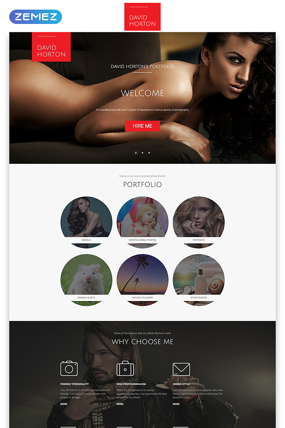 Photographer Portfolio Responsive Landing Page Template New Screenshots BIG