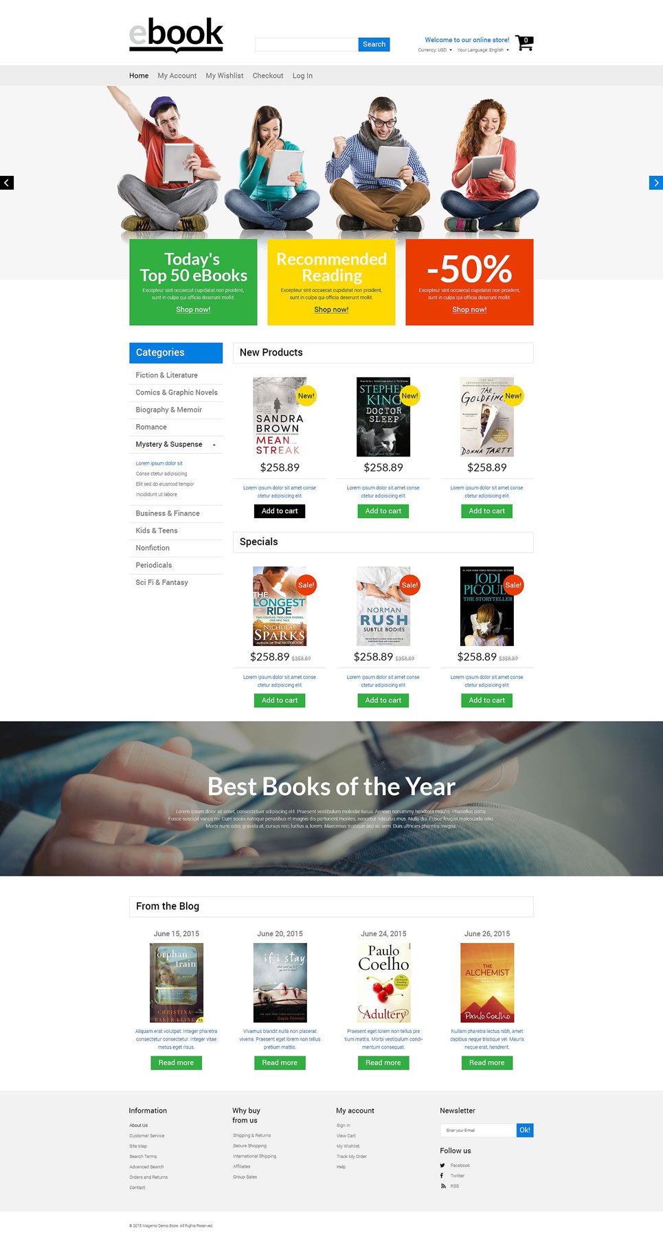 Selling E-books Magento Theme New Screenshots BIG