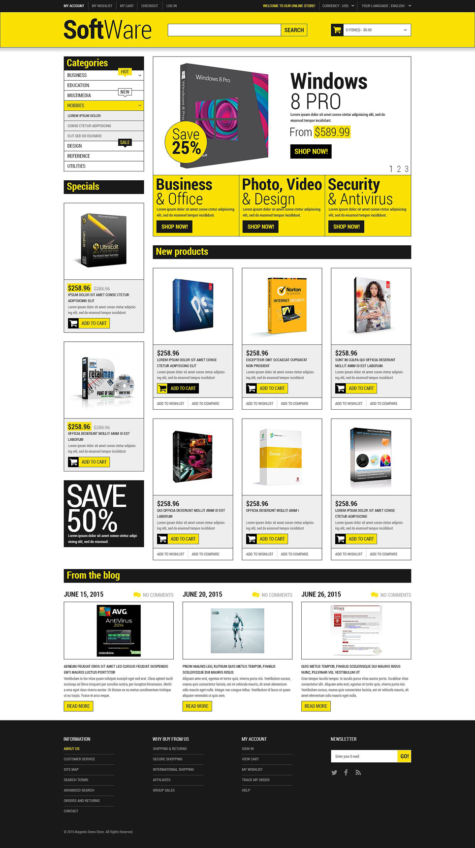 Software Store Magento Theme New Screenshots BIG