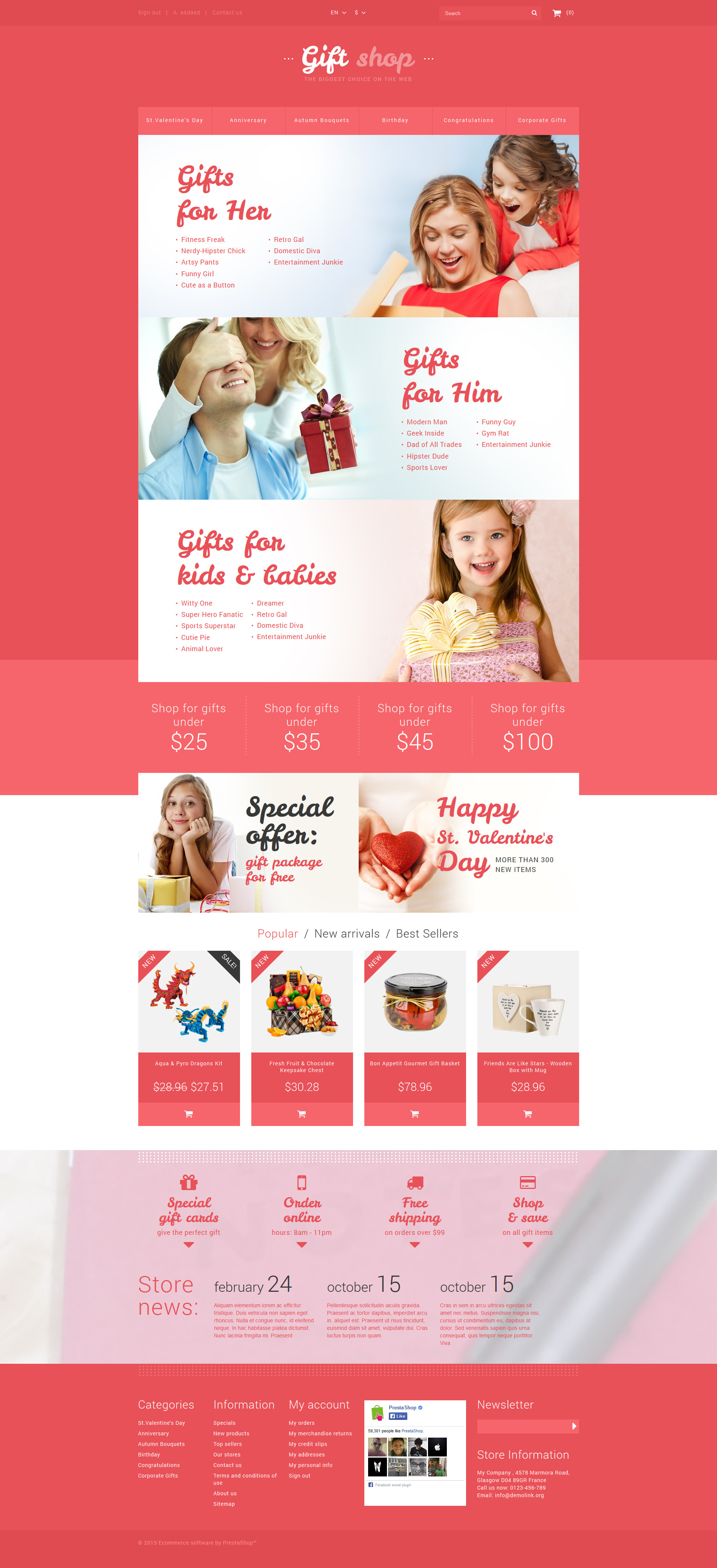 Tema De PrestaShop "Tienda de Regalos" #53171 - captura de pantalla