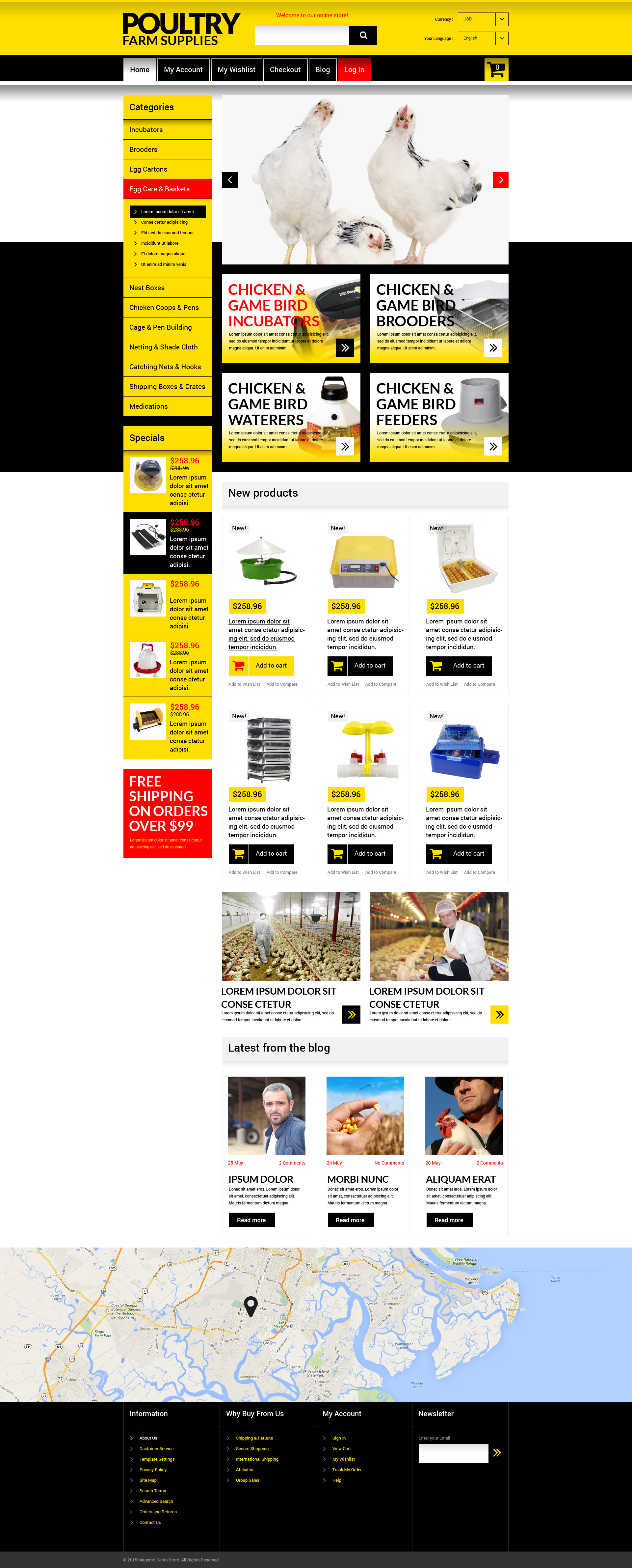 Tema Magento "Chicken Farming" #53131 - captura de pantalla