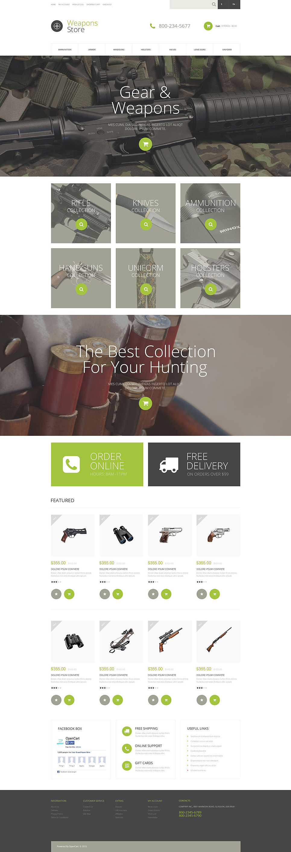 Weapons Collection OpenCart Template New Screenshots BIG