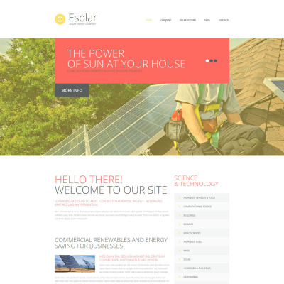 Responsive Website Vorlage für Solarenergie 