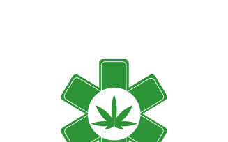 Cannabis Pharmacy Leaf Logo: Medical Marijuana Symbol for Healthcare