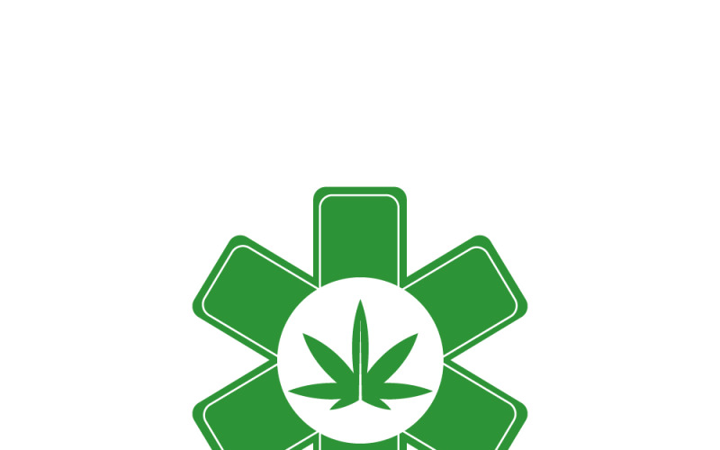 Cannabis Pharmacy Leaf Logo: Medical Marijuana Symbol for Healthcare Logo Template