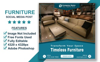 Classic Furniture Social Media Template for Sale Promotions and Ads PSD