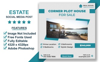 Elegant Real Estate Instagram Banner Template for Agents and Property Listings PSD