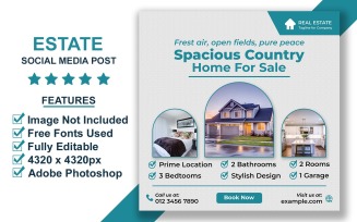 Luxury Home Real Estate Post Template for Premium Listings and Agent Advertising PSD