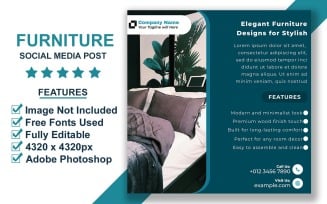 Modern Furniture Display Post Template for Instagram Promotions PSD