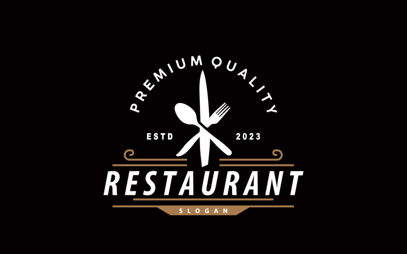 Restaurant Logo Old Typography Retro Vintage V2 Logo Template