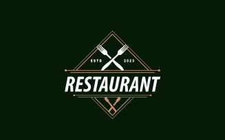 Restaurant Logo Old Typography Retro Vintage V4