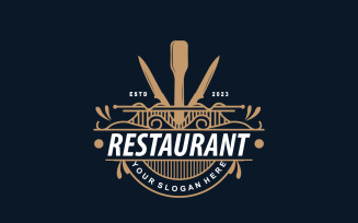 Restaurant Logo Old Typography Retro Vintage V5