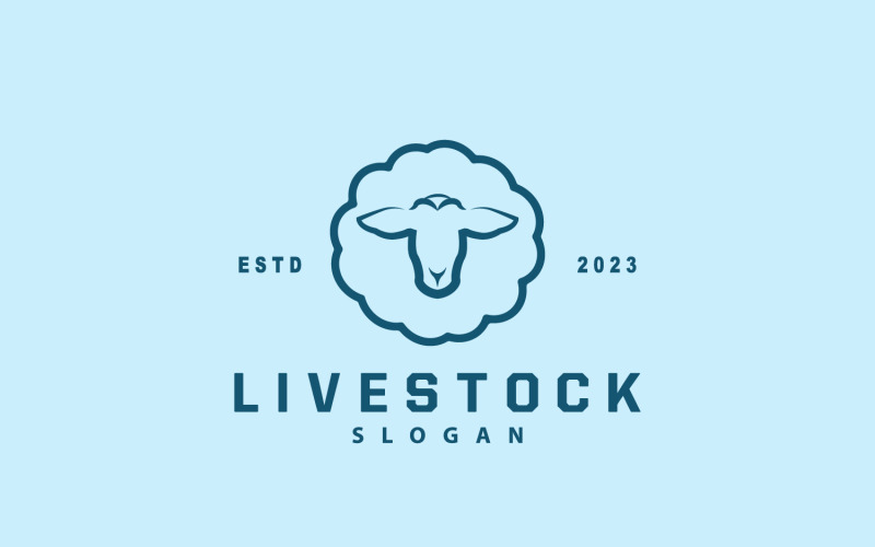 Sheep Farm Logo Design Inspiration Simple V1 Logo Template