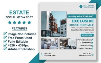 Stylish Real Estate Social Media Banner Template for Modern Property Agencies PSD