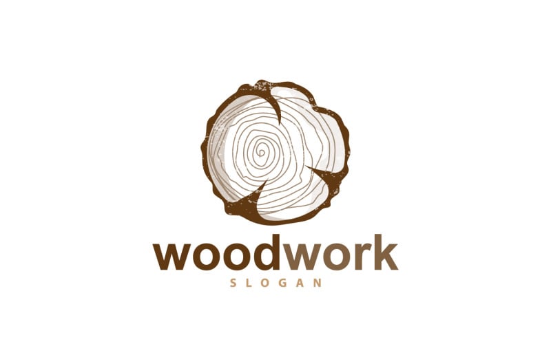 Wood Logo Wood Grain Layers V1 Logo Template