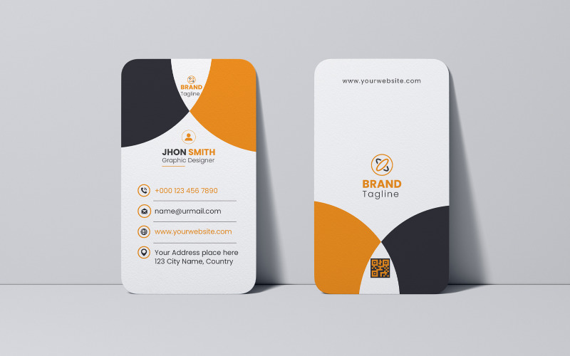Creative Vertical Business Card Design Template Corporate Identity