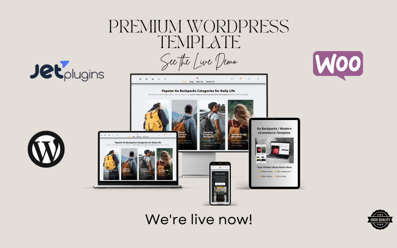 Go Backpacks – Elementor WooCommerce Template WooCommerce Theme