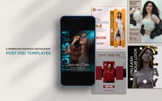 5 Fashion Instagram Post PSD Templates – Vertical Editable Designs for Clothing Brands