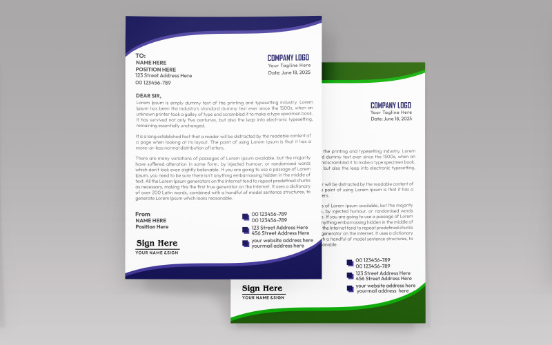 Professional Corporate Letterhead Design Templates Corporate Identity