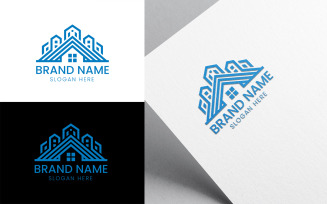 Real estate rooftop building logo-955