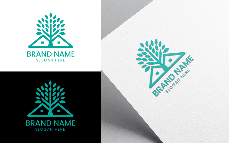 Tree real estate home logo-953 Logo Template