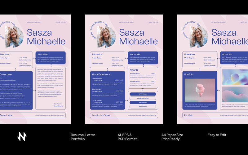 Clean Modern CV Resume Template Corporate Identity