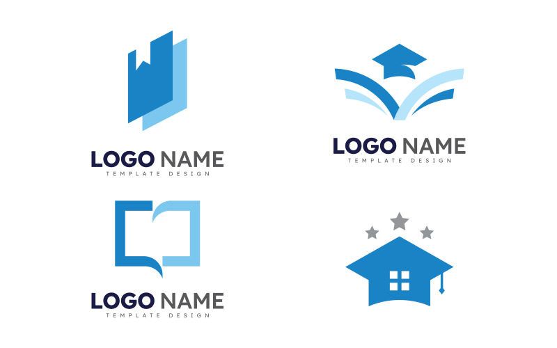 Education logo icon template. open book illustration V15 Logo Template