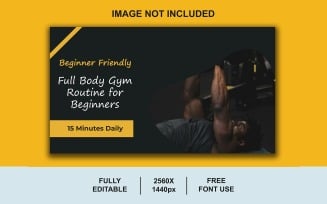 Gym Coach YouTube Thumbnail PSD Template for Personal Trainer Videos