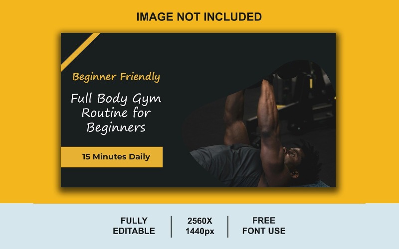 Gym Coach YouTube Thumbnail PSD Template for Personal Trainer Videos Social Media