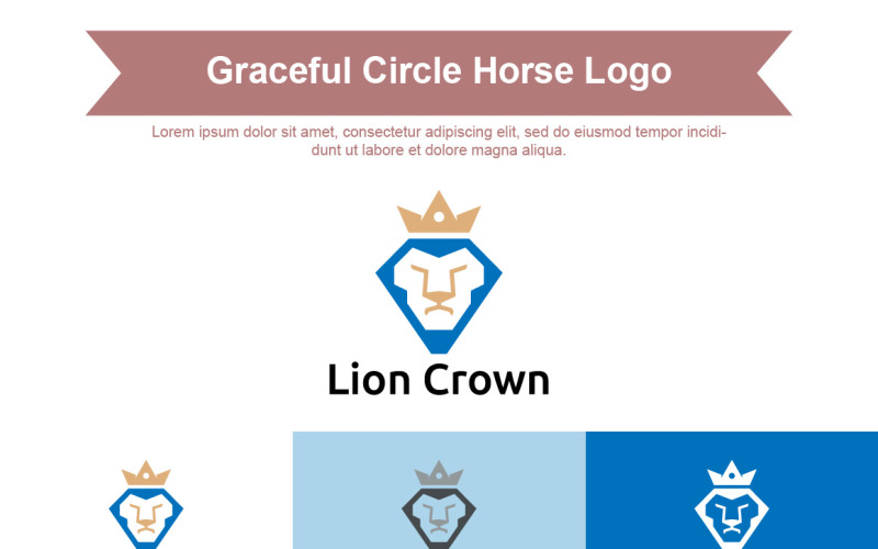 Lion Crown Logo Crowned Beast Branding Identity Logo Template