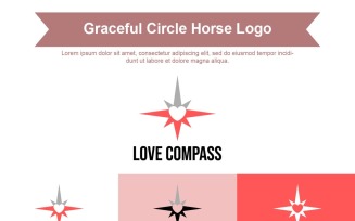 Love Compass Heart in Negative Space Symbol