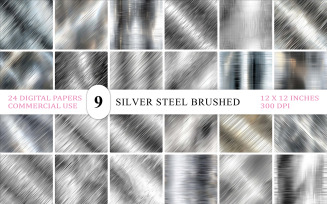 Luxury Brushed Steel Texture Set | Brushed Chrome & Industrial Metal | Diagonal Brushed Metal