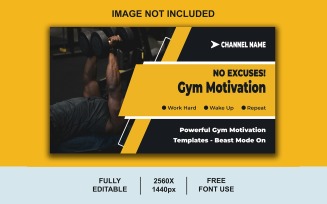 Professional Gym YouTube Thumbnail PSD Template for Bodybuilding Channels