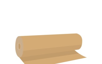 Realistic Brown Kraft Paper Roll Vector Illustration Design