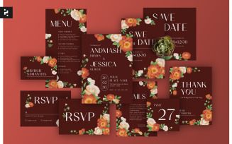 Red Elegant Floral Wedding suite
