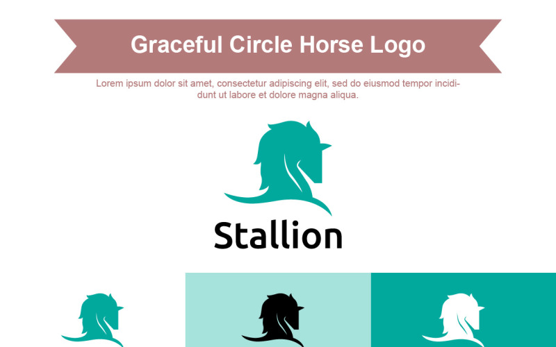 Stallion Logo Powerful Horse Branding Emblem Logo Template