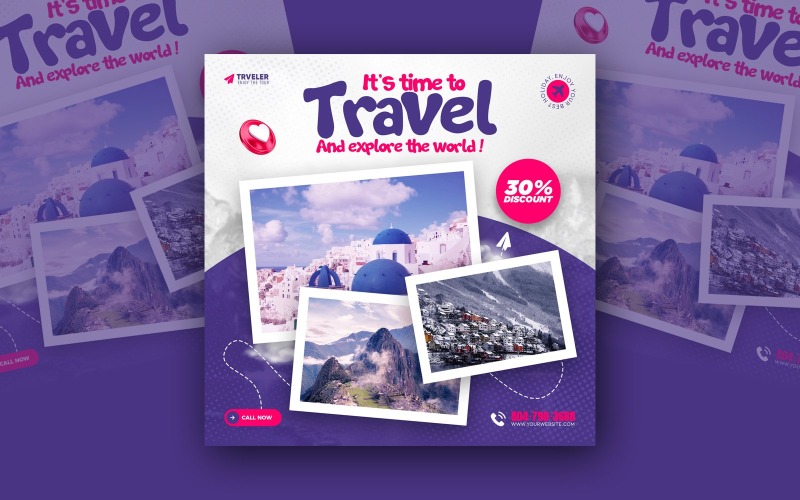 Clean Tour Promotion Templates Social Media