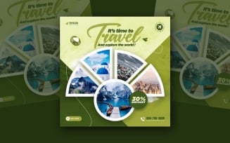 Clean Travel Promo Social Media Post Design